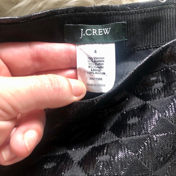 J. Crew Black Metallic Jacquard Miniskirt - Picture 7 of 9